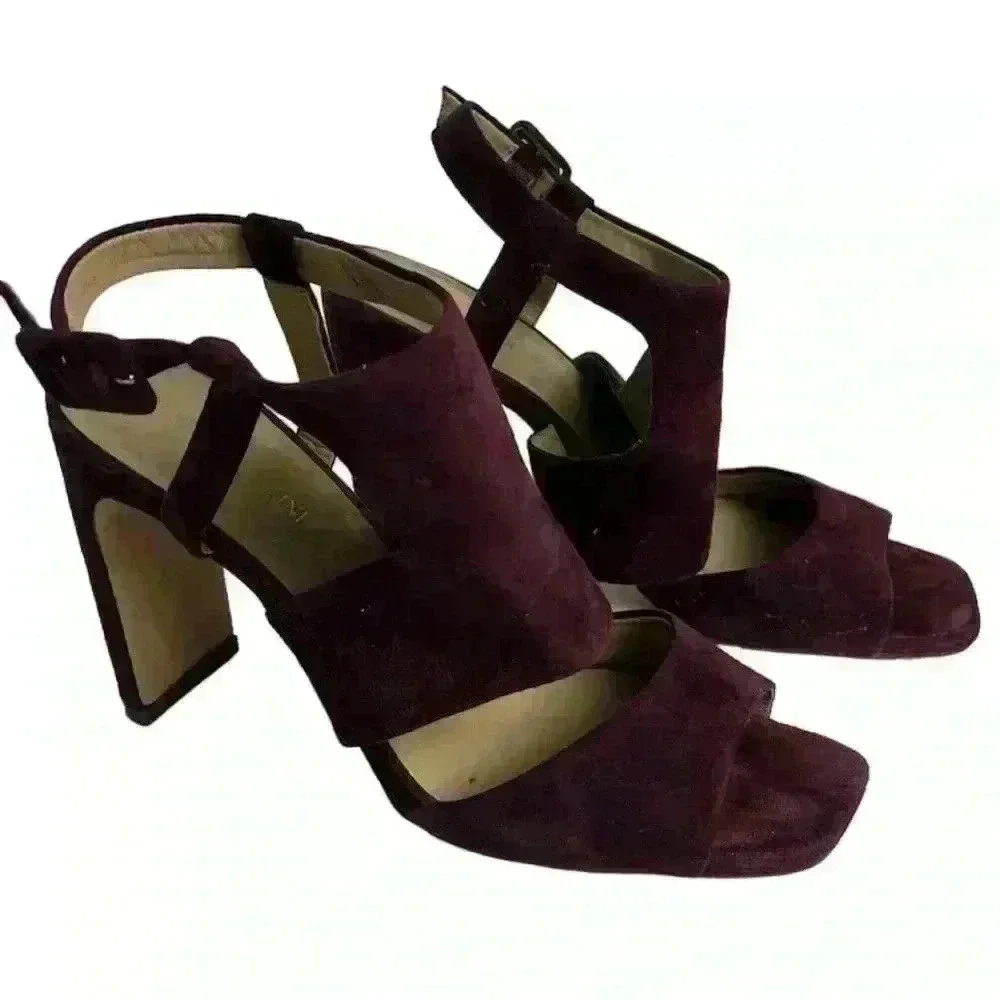 Enzo Angiolini‎ Women's Trudy Sandal Purple Strappy Block Heels 8.5